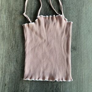 SHEIN Pink Ribbed Camisole Top